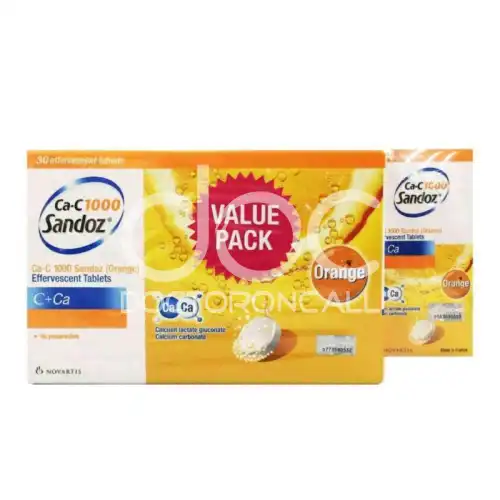 Sandoz Ca-C 1000mg Tablet Orange 30s x2 + 10s