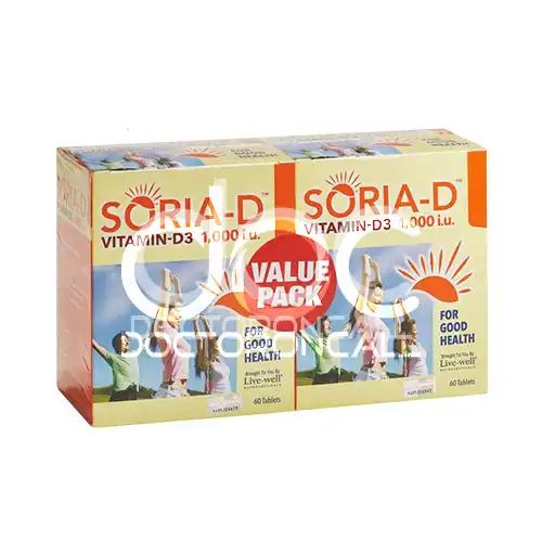 Soria-D Vitamin D3 1000 IU Tablet 60s x2