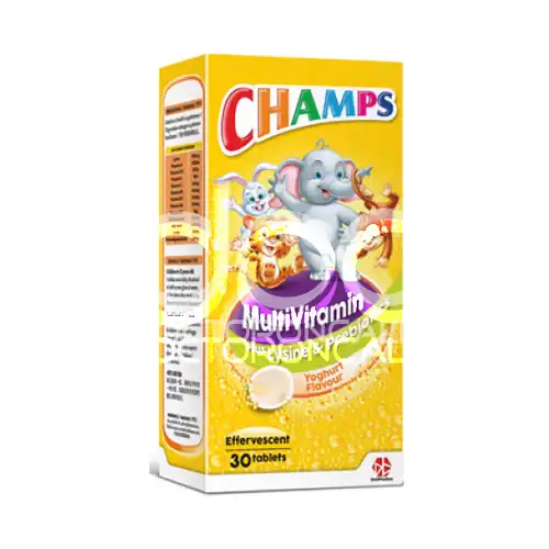 Champs Effervescent Multivitamin Lysine + Prebiotics Yogurt 30's